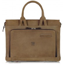Briefcase bag 15'' vintage Brown / Bark leather