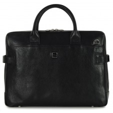 Briefcase portfolio 2 handles 15'' Elite vegetable tanned leather Black