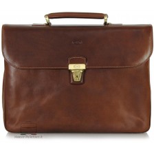 Business Briefcase 2 compartments 15'' Elite vegetable tanned leather Chestnut