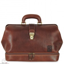 Borsa da medico in pelle Toscana Vegetale Marrone/Castagno