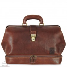 Arzttasche Doktortasche, Raumteiler, aus hochwertiges pflanzlich gegerbt leder Braun/Kastanie