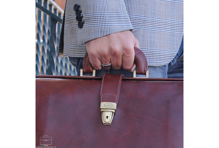 Borsa da medico in pelle Toscana Vegetale Marrone/Castagno Borsa da medico in pelle Toscana Vegetale Marrone/Castagno