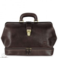 Borsa da medico in pelle Toscana Vegetale Marrone scuro