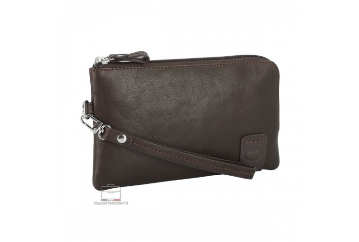 Handgelenktasche klein lederhandtasche 7'' leder Moka/Braun THOMAS Handgelenktasche klein lederhandtasche 7'' leder Moka/Braun THOMAS