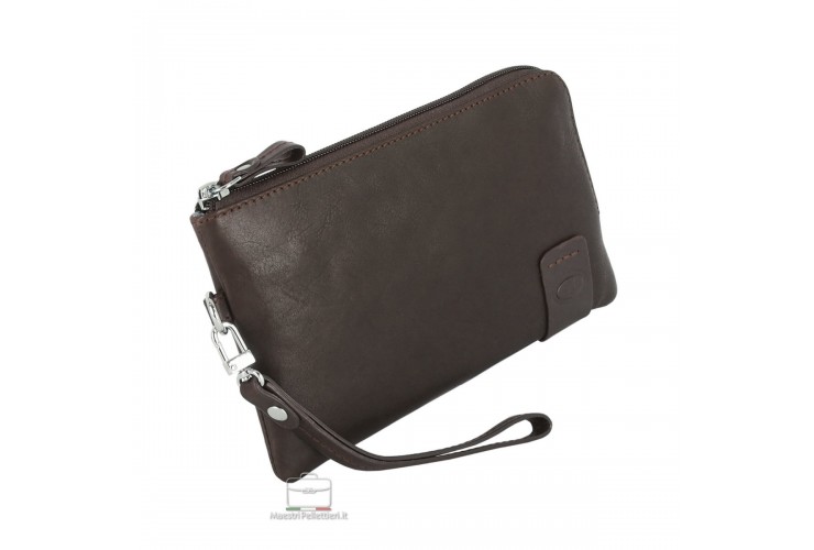 Handgelenktasche klein lederhandtasche 7'' leder Moka/Braun THOMAS Handgelenktasche klein lederhandtasche 7'' leder Moka/Braun THOMAS