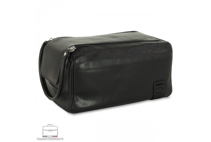 Necessarie beauty case in leather Black WILLIAM Necessarie beauty case in leather Black WILLIAM