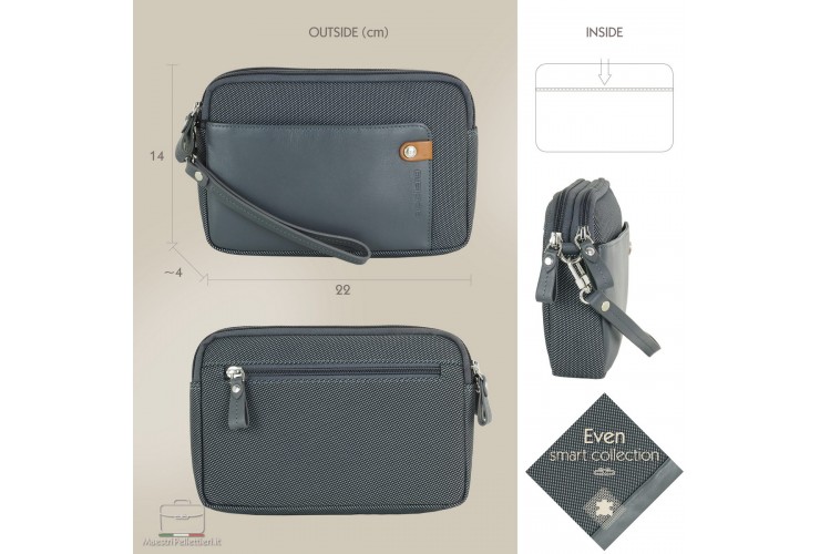 Borsello a mano pochette uomo Even 8" Grigio Borsello a mano pochette uomo Even 8" Grigio