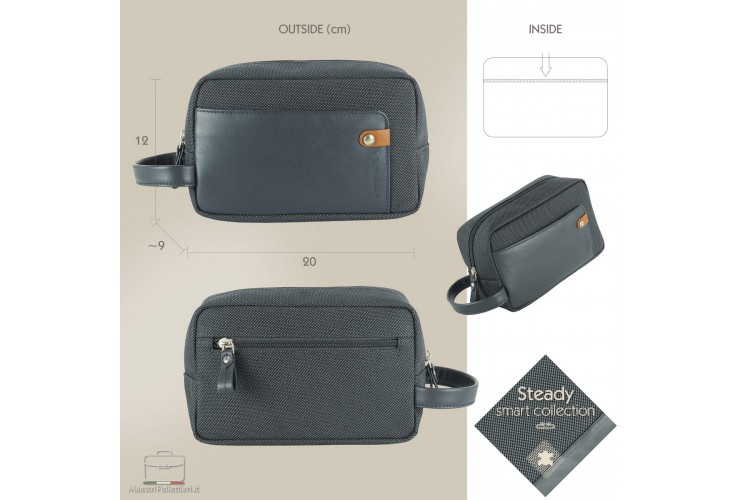 Borsello a mano pochette uomo Steady Grigio Borsello a mano pochette uomo Steady Grigio