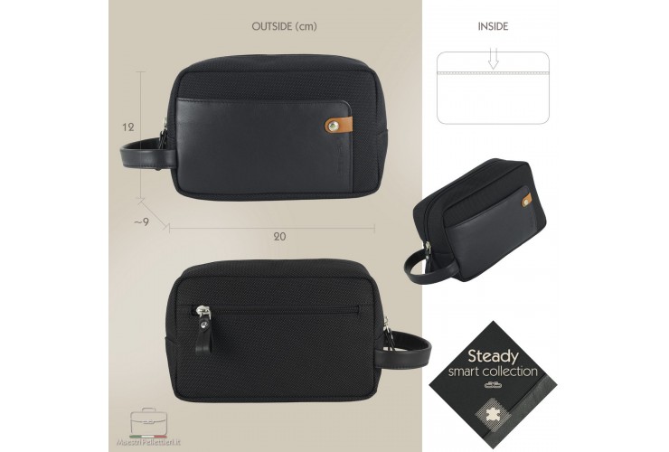Borsello a mano pochette uomo Steady Nero Borsello a mano pochette uomo Steady Nero