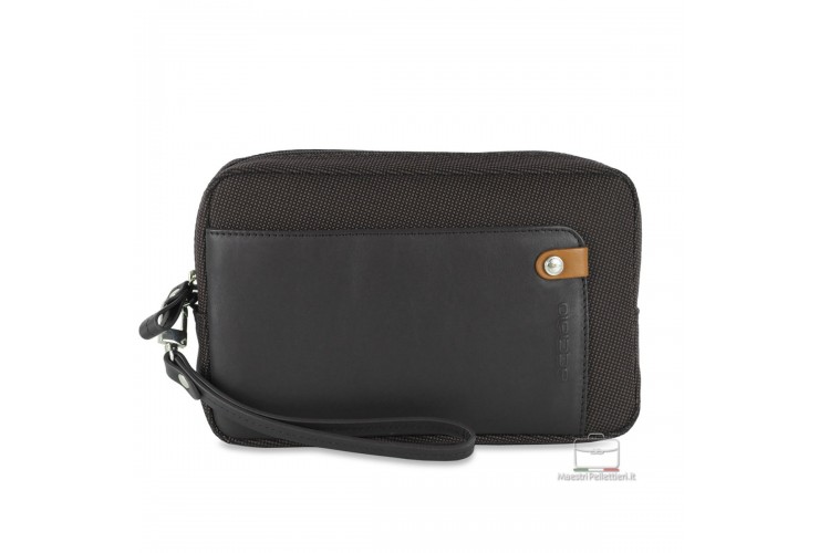 Men's wrist bag 8" pochette wristlet clutch Brown