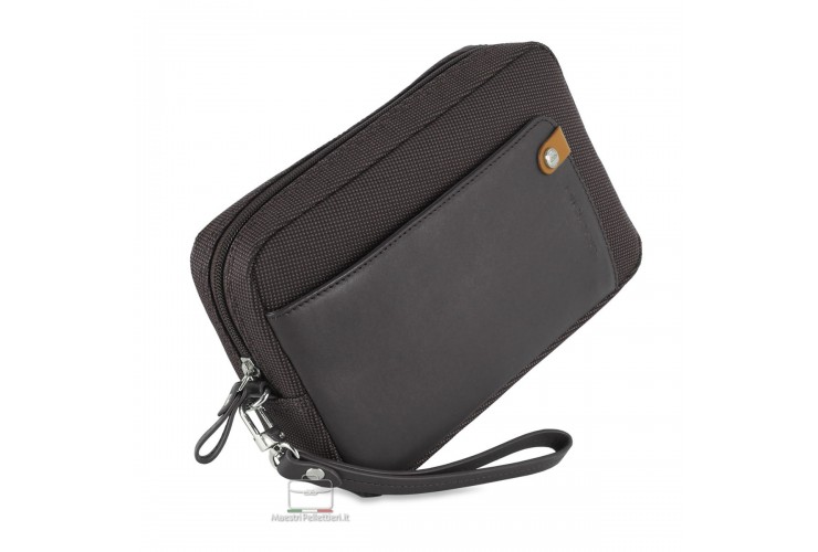 Men's wrist bag 8" pochette wristlet clutch Brown