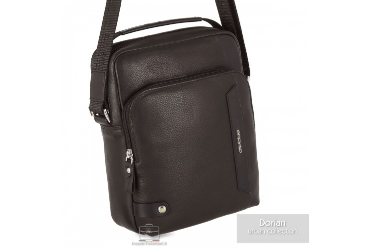 Dorian Herren-Ledertasche Braun Dorian Herren-Umhängetasche aus braunem Leder von Maestri Pellettieri mit Tragegriff und Schulterriemen