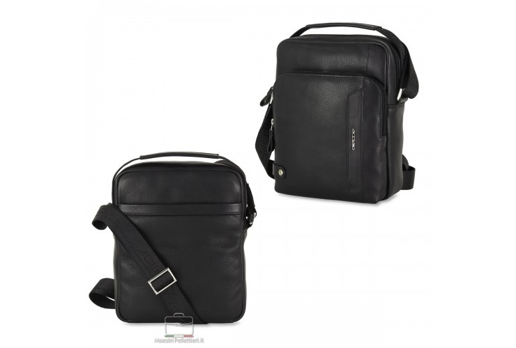 Dorian Herren-Ledertasche Braun Dorian Herren-Umhängetasche aus braunem Leder von Maestri Pellettieri mit Tragegriff und Schulterriemen