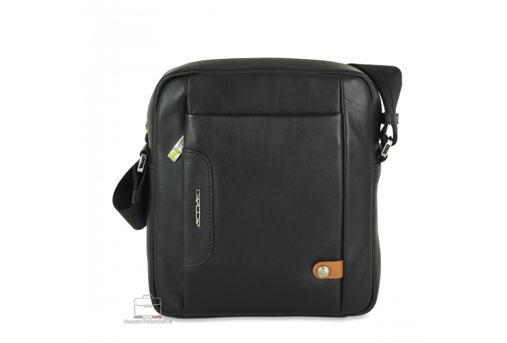 Men's small shoulder bag "Core" in leather Black Men's small shoulder bag "Core" in leather Black