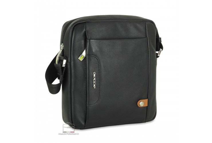 Men's small shoulder bag "Core" in leather Black Men's small shoulder bag "Core" in leather Black