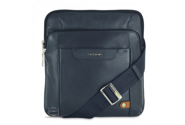 Men's shoulder bag Smash in leather Blue Men's shoulder bag Smash in leather Blue