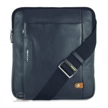 Borsello uomo porta iPad doppio vano Fusion in pelle Blu Borsello uomo porta iPad doppio vano Fusion in pelle Blu