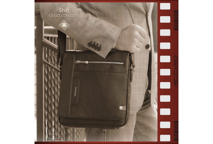 Borsello uomo a tracolla con patta Shift in pelle Marrone Borsello uomo a tracolla con patta Shift in pelle Marrone