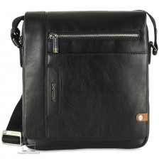 Borsello uomo a tracolla con patta Shift in pelle Nero Borsello uomo a tracolla con patta Shift in pelle Nero