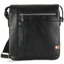 Borsello uomo a tracolla con patta Shift in pelle Nero Borsello uomo a tracolla con patta Shift in pelle Nero