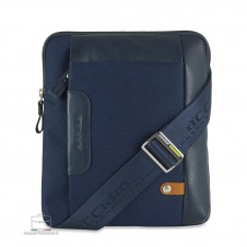 Borsello uomo a tracolla Sharp in tessuto e pelle Blu Navy Borsello uomo a tracolla Sharp in tessuto e pelle Blu Navy