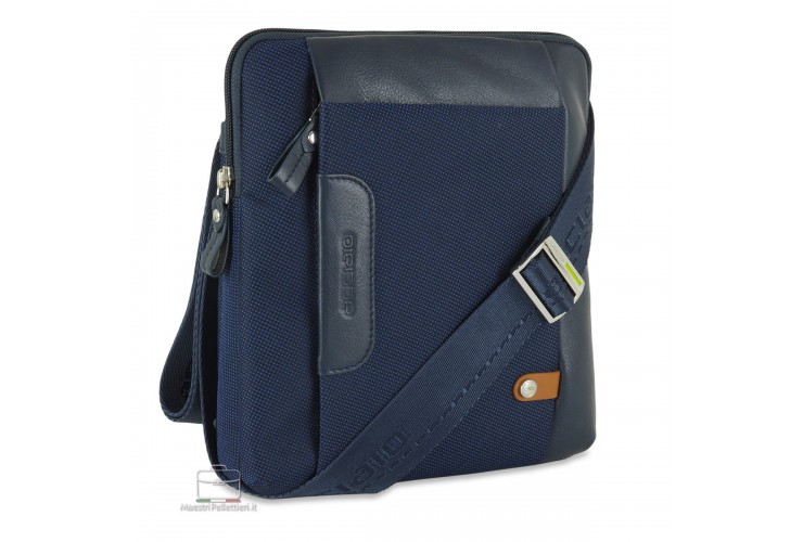 Borsello uomo a tracolla Sharp in tessuto e pelle Blu Navy Borsello uomo a tracolla Sharp in tessuto e pelle Blu Navy