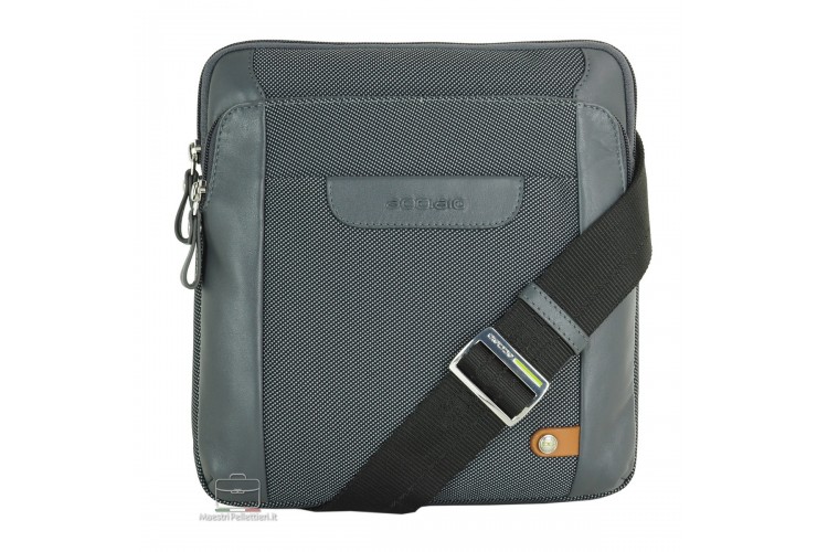 Men's shoulder bag Smash in fabric and leather Grey Men's shoulder bag Smash in fabric and leather Grey