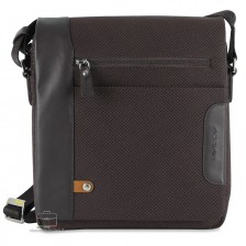 Borsello uomo con patta Shift in tessuto e pelle Marrone Borsello uomo con patta Shift in tessuto e pelle Marrone
