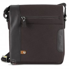 Borsello uomo con patta Shift in tessuto e pelle Marrone Borsello uomo con patta Shift in tessuto e pelle Marrone