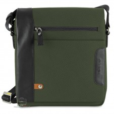 Borsello uomo con patta Shift in tessuto e pelle Verde Borsello uomo con patta Shift in tessuto e pelle Verde