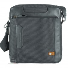 Borsello uomo largo Frame in tessuto e pelle Grigio
