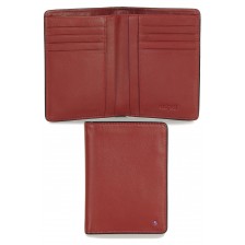 Stylish men's vertical wallet 8 card in leather with strass, Burgundy