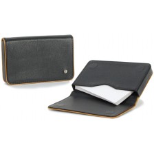 Stylish business / visit card sleeve, magnetic box, with strass 10cm Black/Cognac
