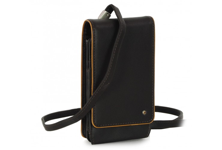 Mini free time shoulder bag, leather Brown Mini free time shoulder bag, leather Brown
