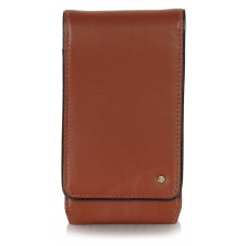 Mini crossbody bag for free time in leather Cognac