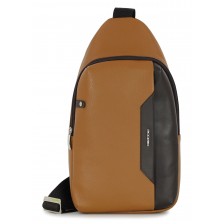 Body Bag Mono Sling in leather cowhide Brown/Chestnut