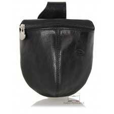 Pouch belt bag, Waist bag for belt in vegetable leather 13cm - Black