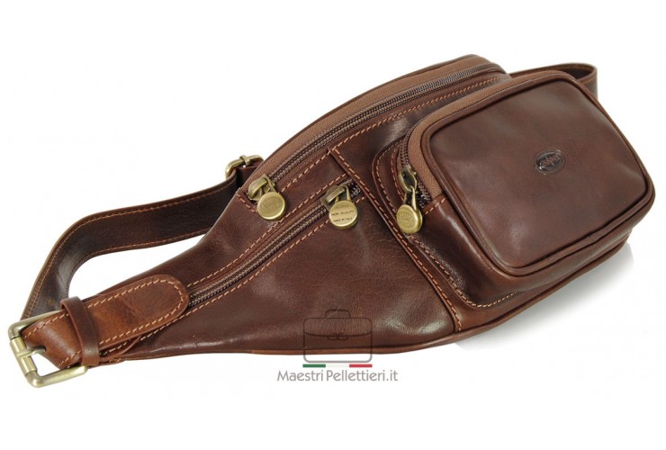 Piquadro Marsupio In Pelle Mogano - Taglia Unica Uomo, Elegante E Pratico - Foto 3