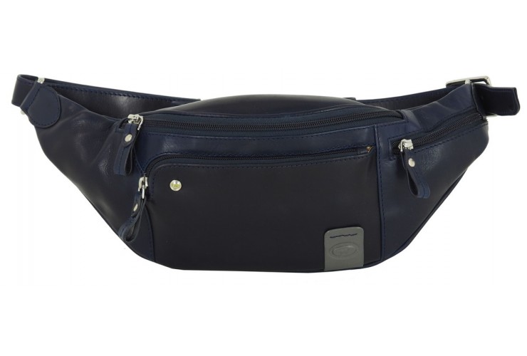 Gürteltasche aus weichem leder, Smartphone-fäche 6.5'' Blau