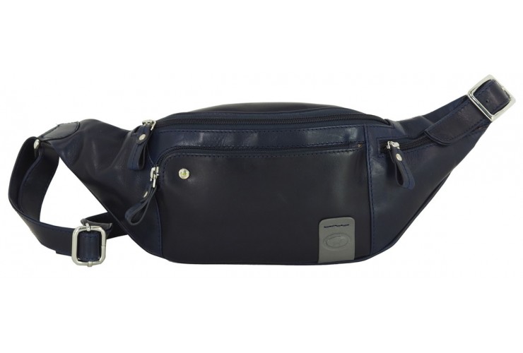 Gürteltasche aus weichem leder, Smartphone-fäche 6.5'' Blau