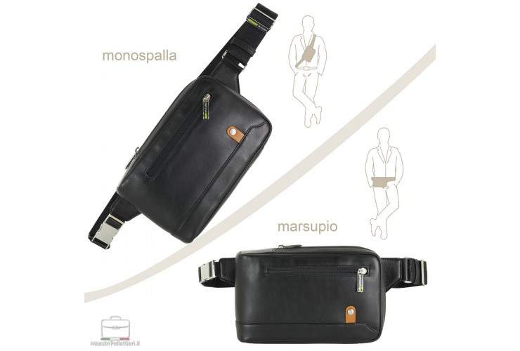 Monospalla Marsupio in pelle Nero Monospalla Marsupio in pelle Nero