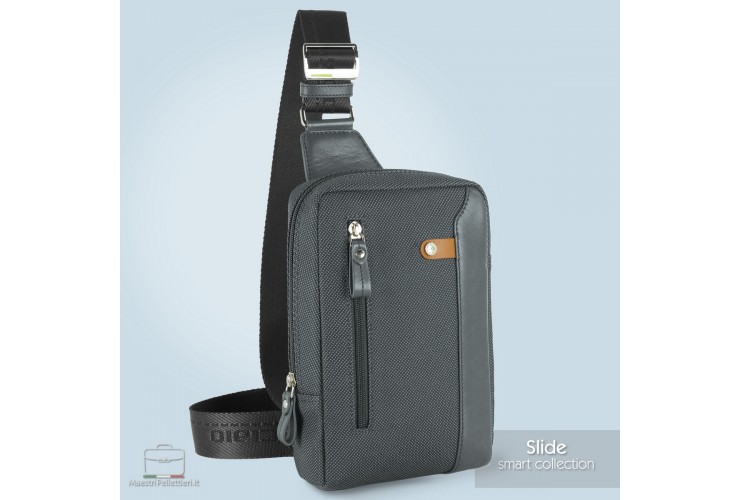 Mono sling Cross bag in fabric and leather Grey Mono sling Cross bag in fabric and leather Grey