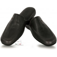 Pantofole uomo comode in pelle morbida Nero