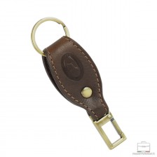 Leather keyring with snap hook and ring Brown/Moka