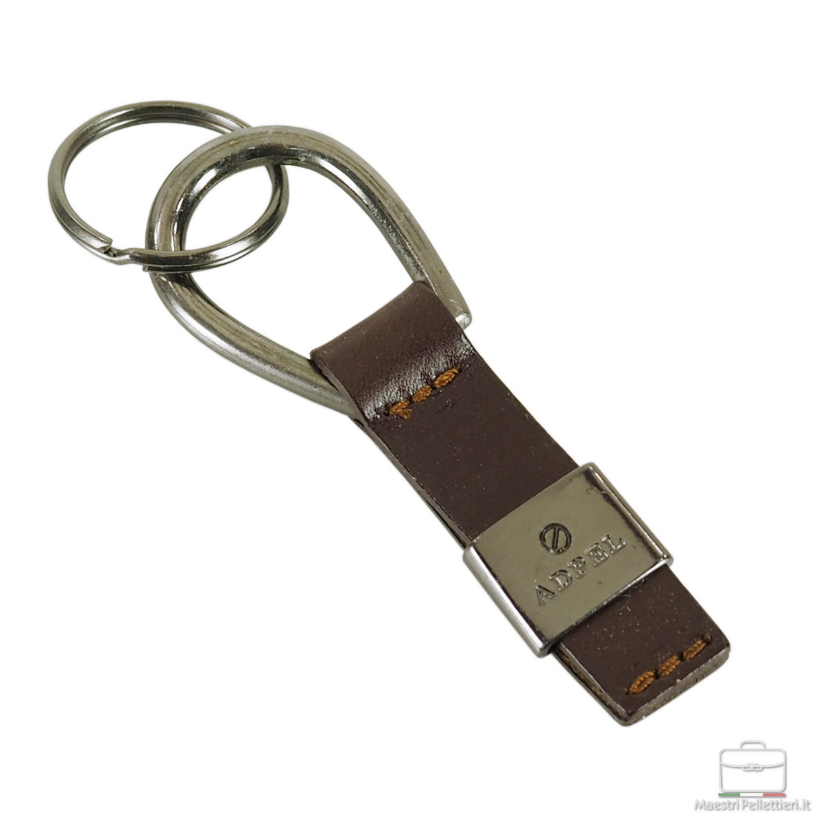 Portachiavi In Vera Pelle Vintage - Grande, Marrone, Per 2 Chiavi - Foto 4
