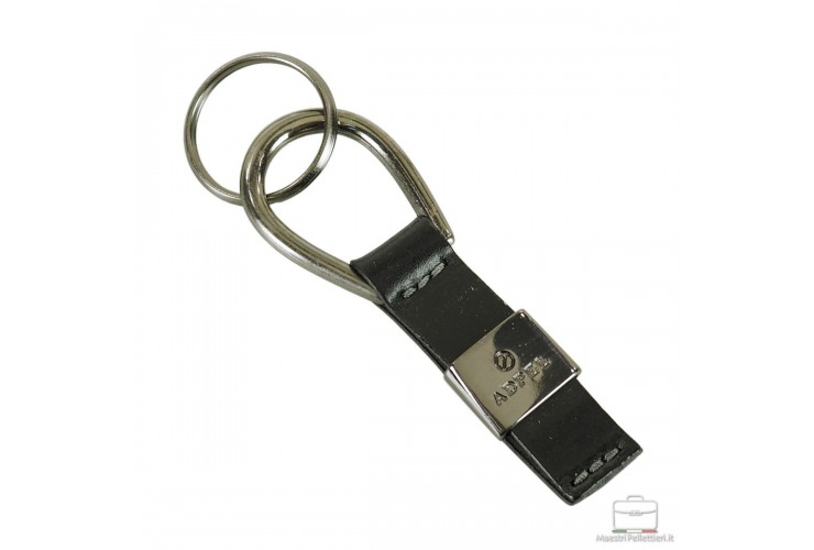 Keyring in leather vintage art.02 Black Keyring in leather vintage art.02 Black