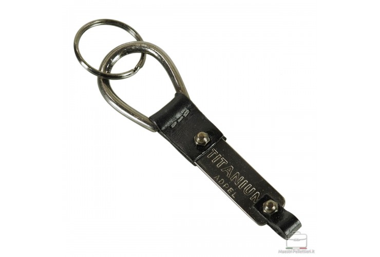 Keyring in leather vintage art.04 Black Keyring in leather vintage art.04 Black