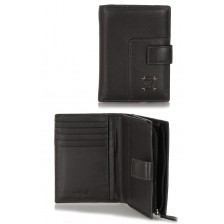Women's bifolder wallet in soft leather with outer zip Brown/Moka