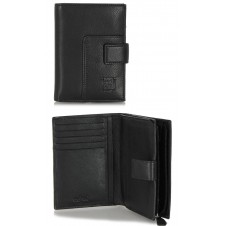 Women's bifolder wallet in soft leather with outer zip Black