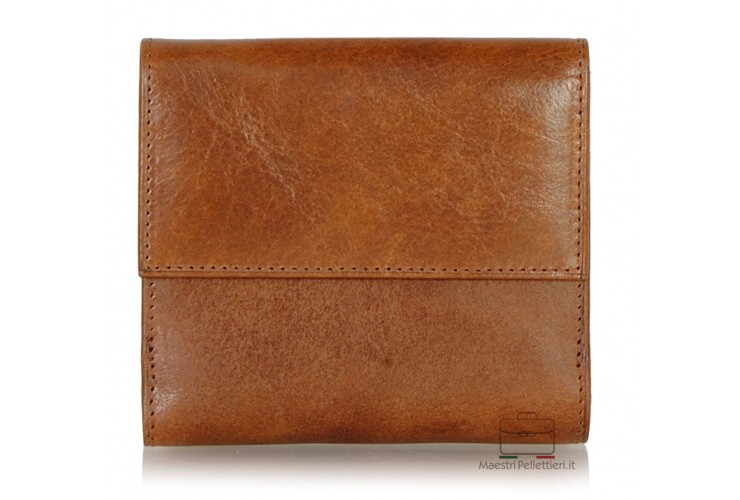 Women's wallet small with coinpurse in Vegetable leather Brown